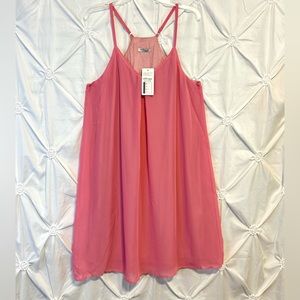 NWT Pink Sleeveless Crepe Summer dress- Large